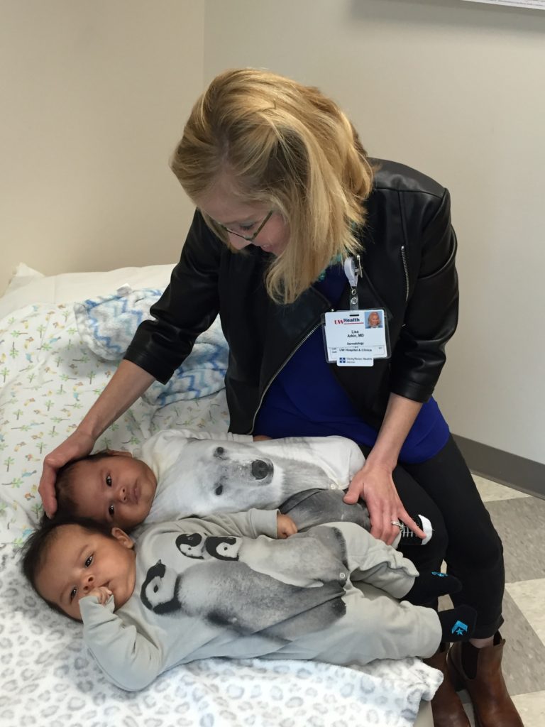image of lisa arkin with babies 